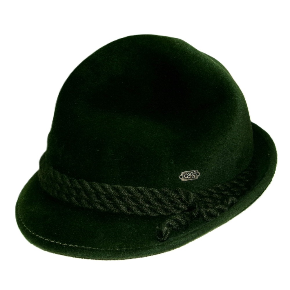 Capo Austria Green Wool Felt Tyrolean Alpine Hat Rope Band Oktoberfest German